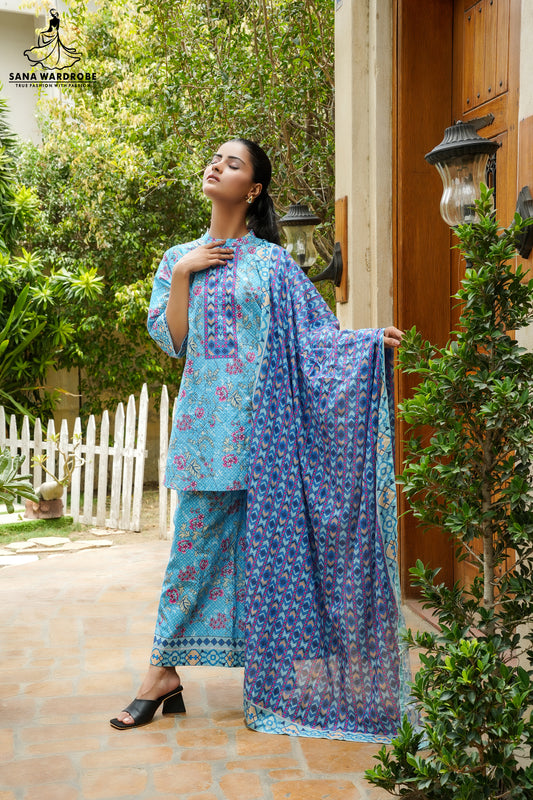 Pure Lawn 3-Piece Printed Suit