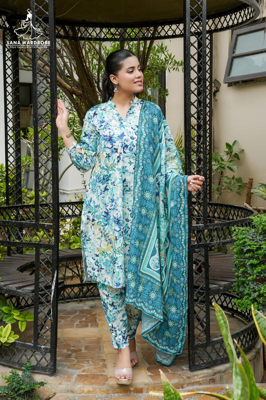 3-Piece Printed Pure Lawn Suit