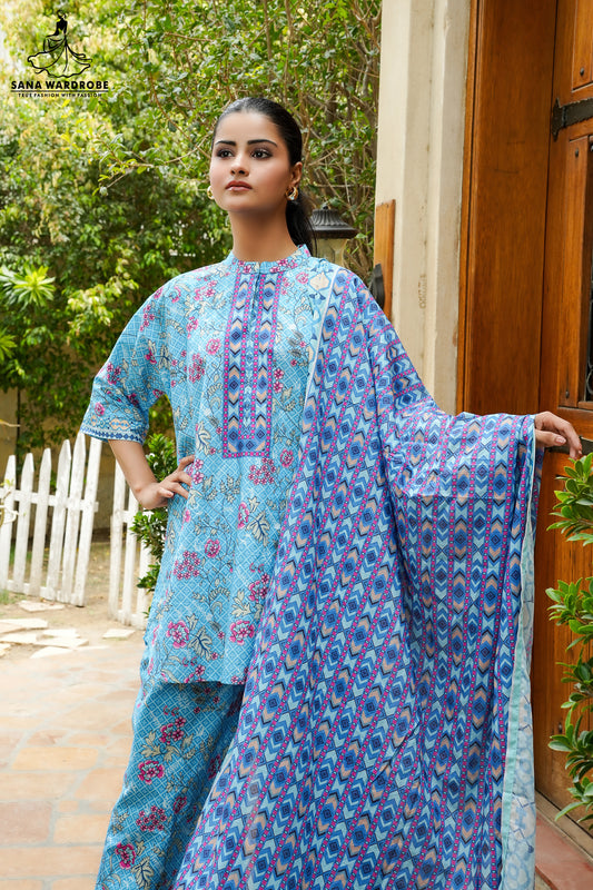 Pure Lawn 3-Piece Printed Suit