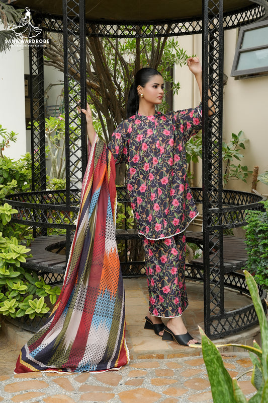 3-Piece Printed Suit  Summer Wear