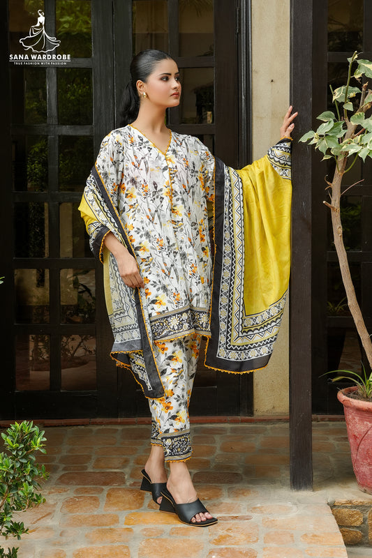 3 Piece Printed lawn Suit