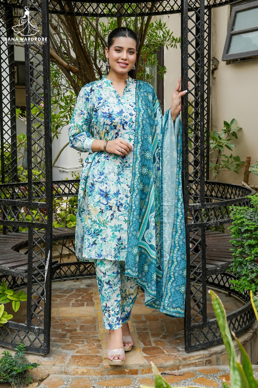 3-Piece Printed Pure Lawn Suit