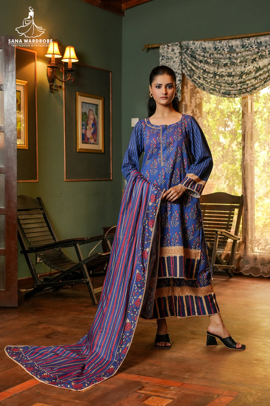 3-Piece Pure Lawn  Printed Suit