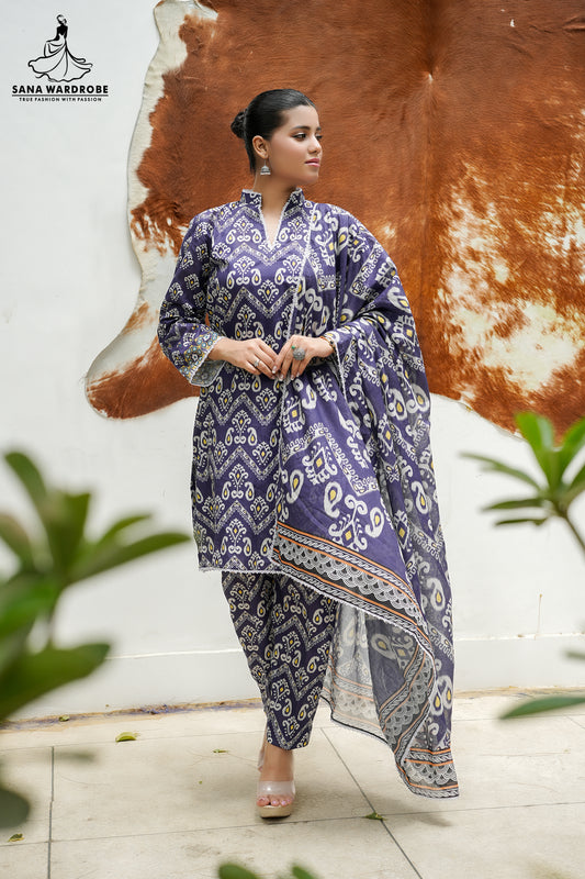 Pure Lawn 3-Piece Printed Suit